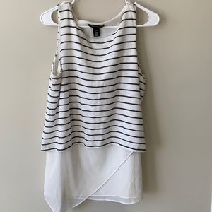 White House Black Market Mixed-Media Striped Tank